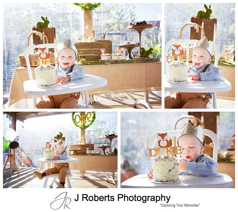 First Birthday Party Photography with Woodland Theme at The Commons Camperdown for Duke's 1st Birthday